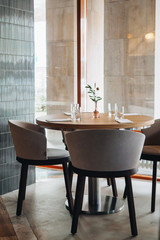 Modern interior of french style bistro restaurant