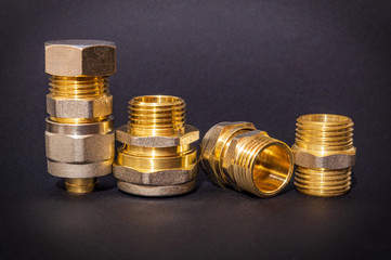 Three brass fittings is often used for water and gas installations