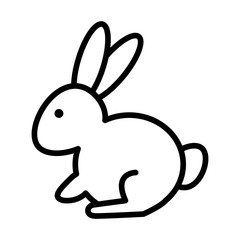 cute little rabbit easter line style