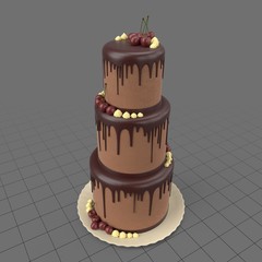 Three tiered chocolate cake