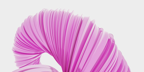 Abstract futuristic modern pink magenta waves swirl structure background 3d render illustration