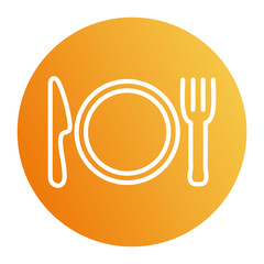 Isolated cutlery and plate block style icon vector design