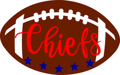 Chiefs football on white background. vector