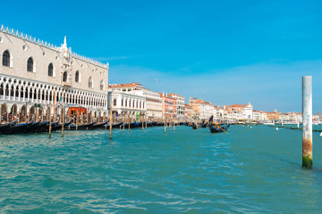 Fototapeta na wymiar view from the grand canal on San Marco Square Venice Italy