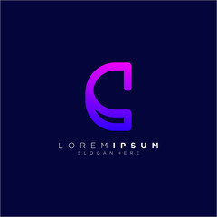 letter G full color vector design logo