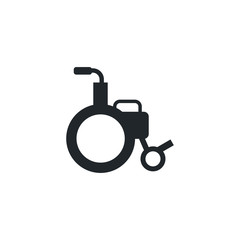 wheelchair for disabled, silhouette style icon