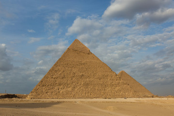 Plakat Famous great Giza Pyramids in sand desert in Cairo.