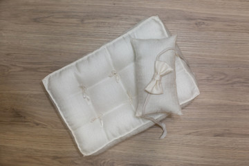 children's mattress with a pillow. props for photography of newborns