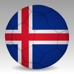 Fototapeta premium Soccer ball in the colors of the iceland flag. Vector illustration EPS 10