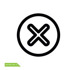 Delete icon vector sign logo template