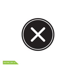 Fototapeta premium Delete icon vector sign logo template