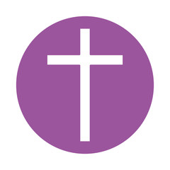 Christian and catholic cross block style icon vector design