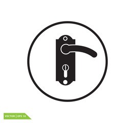 Door handle icon vector logo design template