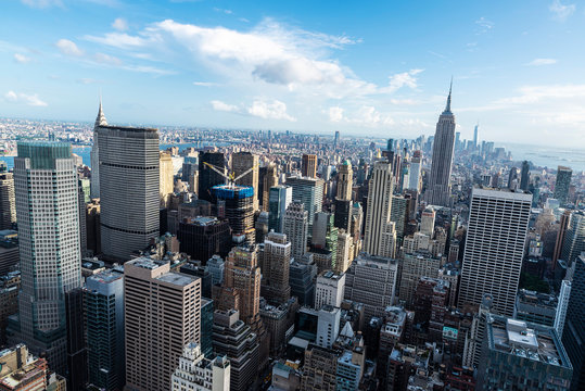 Skyline of skyscrapers of Manhattan, New York City, USA