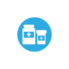 Fototapeta premium bottle of pills, block and flat style icon