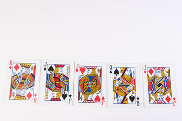 row of playing cards