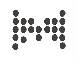 vector illustration of footprints on white background And M logo