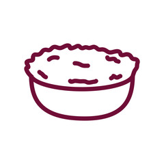 Isolated salad bowl line style icon vector design