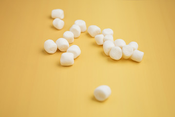 Marshmello on yellow background 