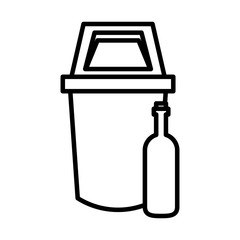 waste bin with bottle icon