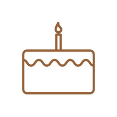 Happy birthday cake line style icon vector design