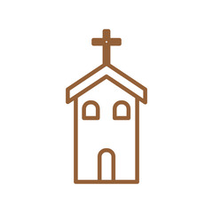Christian and catholic church line style icon vector design