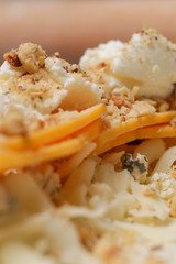 Process of making Italian appetizer stuffed bread, making of simple savory stuffed bread, serie of photos