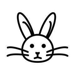cute little rabbit head easter line style
