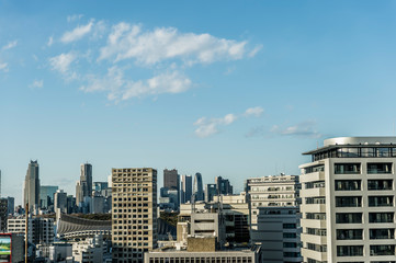 東京都渋谷区から見た東京のビル群の街並み