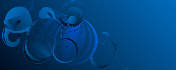 Abstract background futuristic elements on Classic Blue color banner geometric blue	