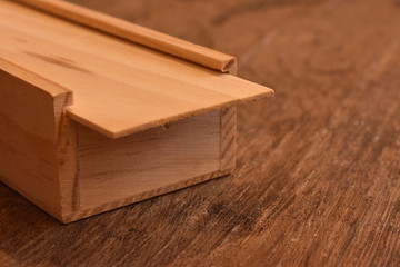 wooden case with dominoes