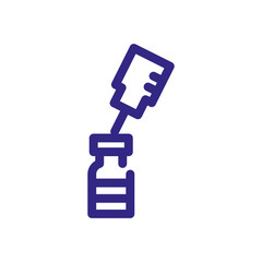 injection and medicine bottle icon, thick line style