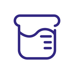 chemical beaker icon, thick line style