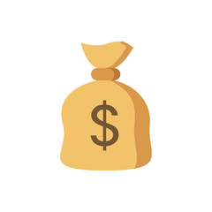 Money bag icon designed in flat style