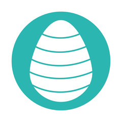 Happy easter striped egg block style icon vector design