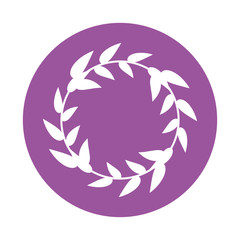 Obraz premium Isolated natural leaves block style icon vector design