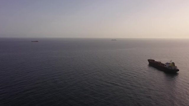 oil tankers in the ocean.big long cargo ship