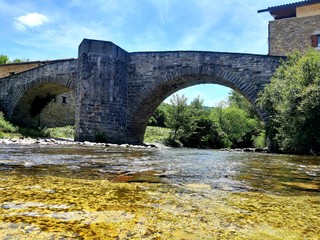 Medieval Bridge Over River