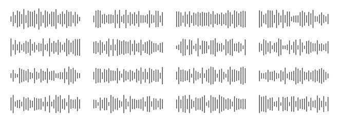 Creative vector illustration of audio, sound wave, soundwave line, waveform isolated on background. Art design sound spectrum, equalizer template. Abstract concept voice, music vibration element