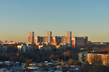 Naklejka premium dawn over the city