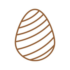 Happy easter striped egg line style icon vector design