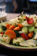 Roasted vegetable/ salad medley dish