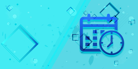 Appointment date calendar icon flat abstract design cyan blue banner illustration
