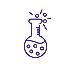 chemical flask bottle icon, line detail style