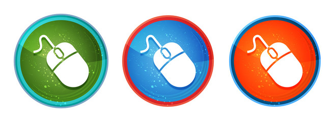 Mouse icon abstract digital round button set illustration