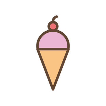 Isolated sweet ice cream line and fill style icon vector design