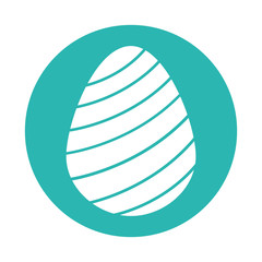Happy easter striped egg block style icon vector design