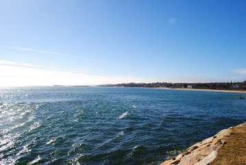 Obraz premium Minister's Point at high tide, Cape Cod spring 2019 Chatham, Massachusetts 