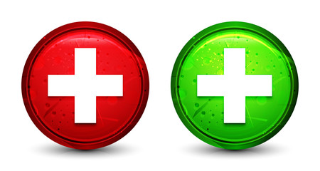 Fototapeta premium Plus icon digital geometric design round button set illustration