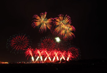 Fireworks show in Lantern Festival inTainan,Taiwan 